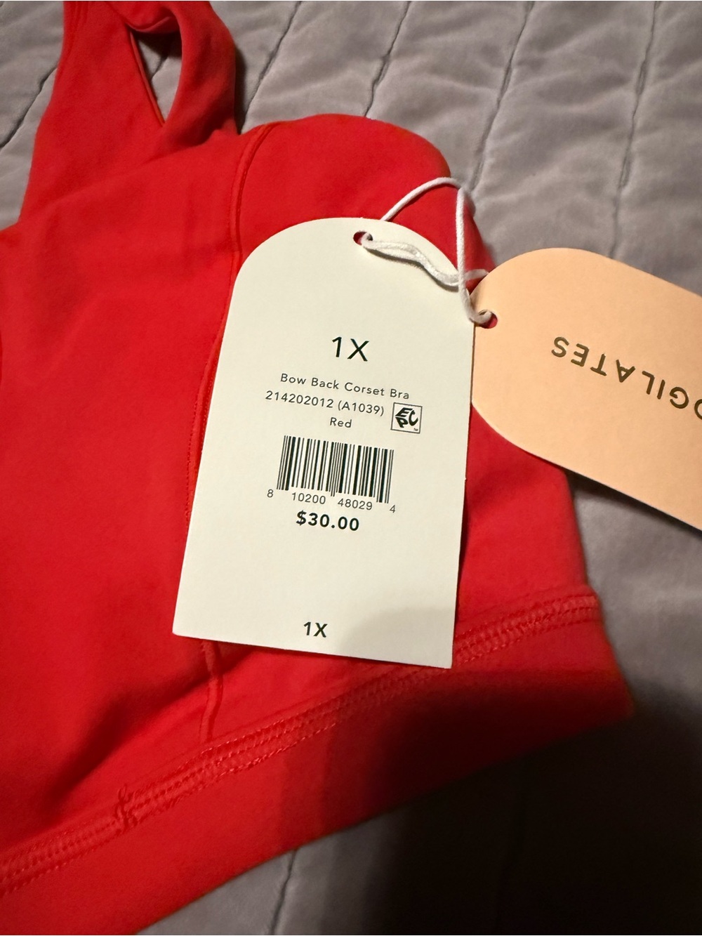 Blogilates Bow Back Corset Bra - Red (1X)